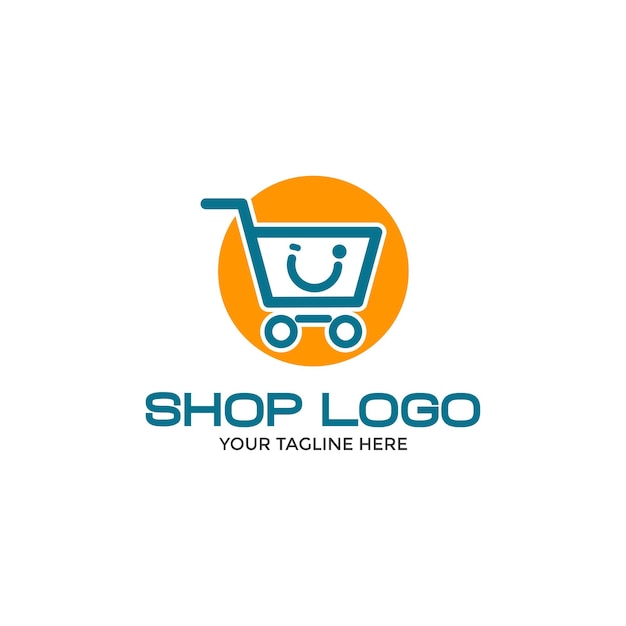 Vetor design de logotipo de loja online exclusivo e atraente