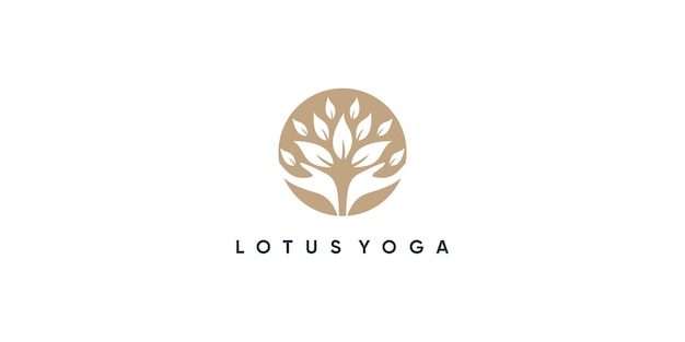 Design de logotipo de lótus com conceito moderno criativo vetor premium