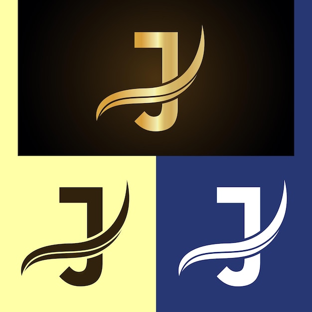 Design de logotipo de luxo com monograma letra j