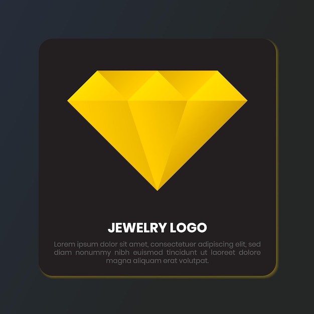 Vetor design de logotipo de luxo de jóias de diamante de ouro tridimensional