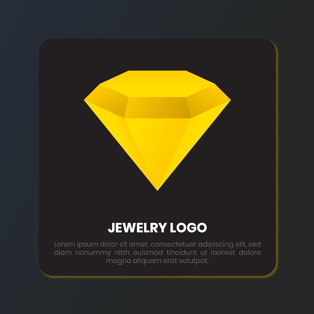 Vetor design de logotipo de luxo de jóias de diamante de ouro tridimensional