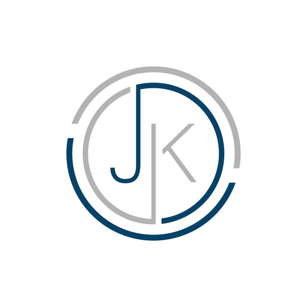 Design de logotipo de luxo JKRoyal premium letter JK modelo vetorial de design de logotipo
