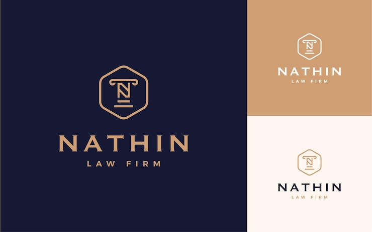 Vetor design de logotipo de luxo para escritório de advocacia inicial n estilo monograma