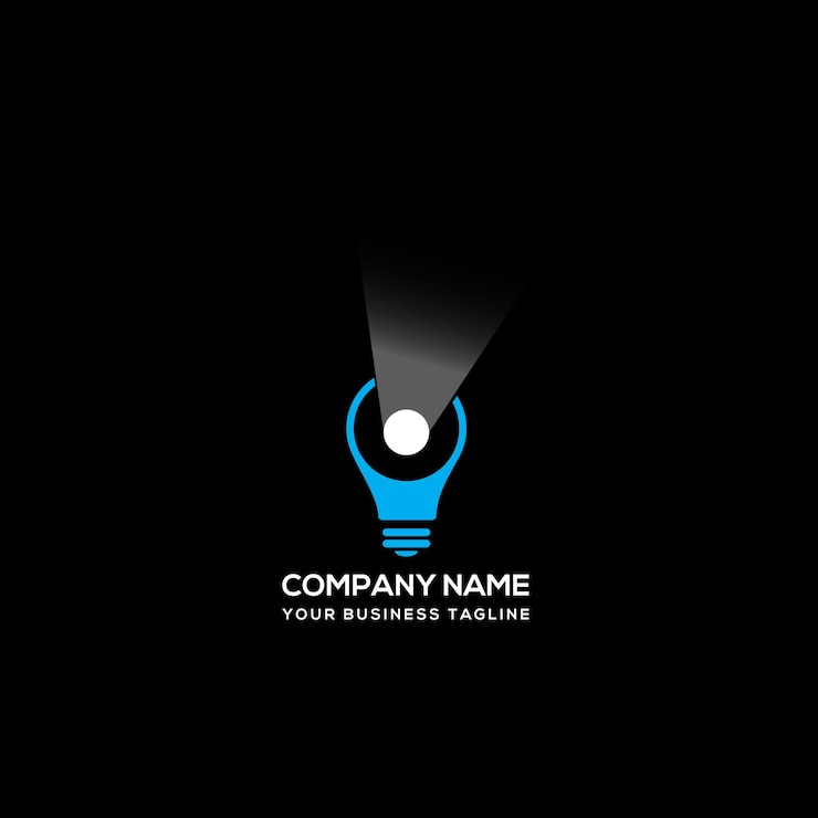 Vetor design de logotipo de luz de pesquisa