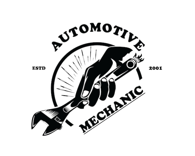 Design de logotipo de mão mecânica