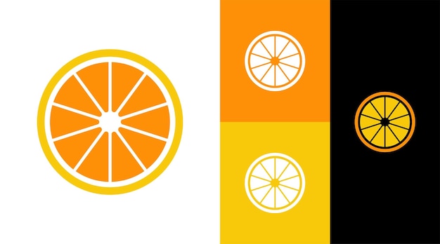 Design de logotipo de marca de comida natural de limão laranja frutas