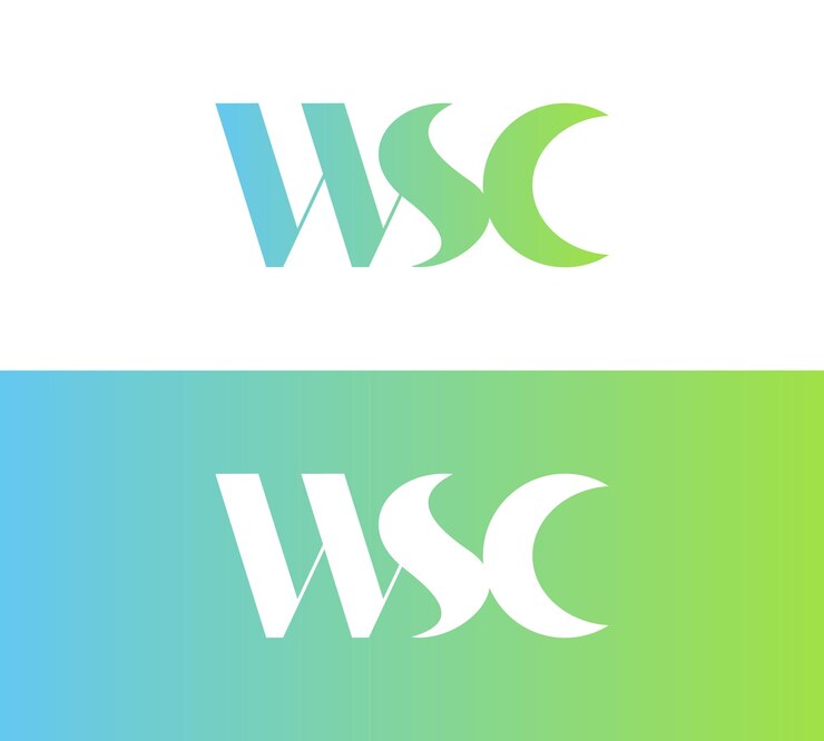Design de logotipo de marca de letra WSC