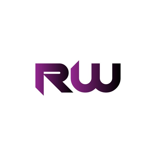 Vetor design de logotipo de marca de palavra rw