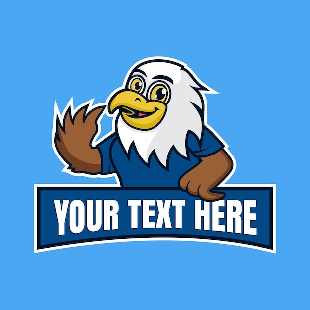 Vetor design de logotipo de mascote de águia amigável