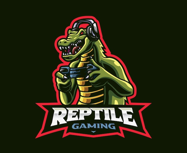 Design de logotipo de mascote de crocodilo