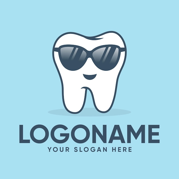 Vetor design de logotipo de mascote de dentes