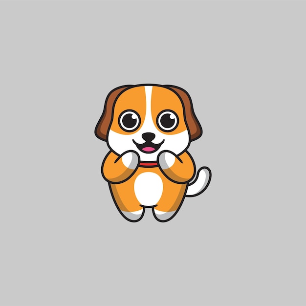 Design de logotipo de mascote de desenho animado de cachorro fofo