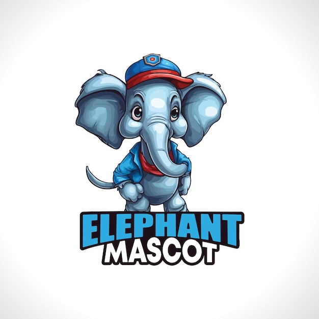 Vetor design de logotipo de mascote de elefante vetor de elefante