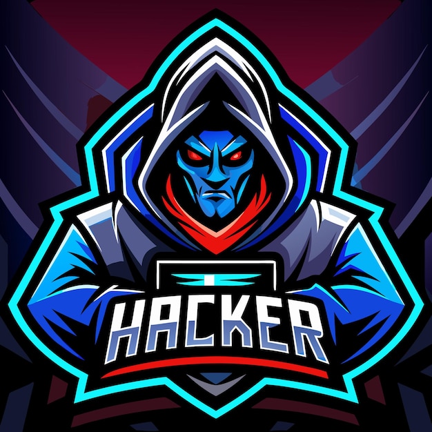 Design de logotipo de mascote de esport hacker