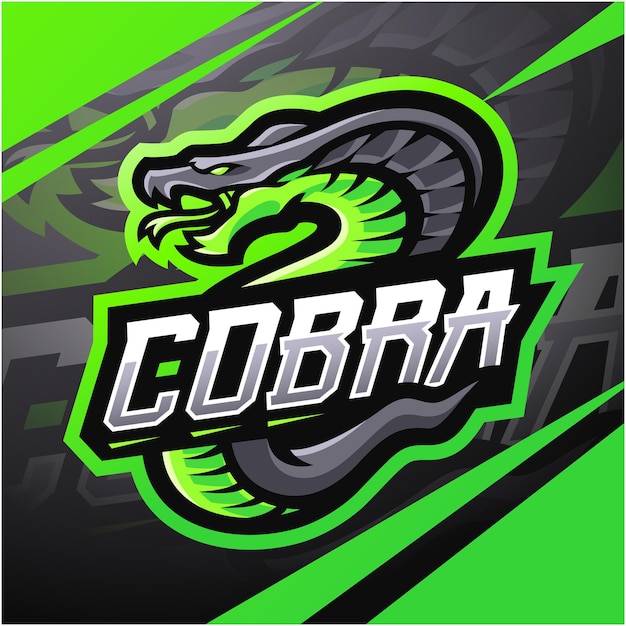 Design de logotipo de mascote de esport king cobra