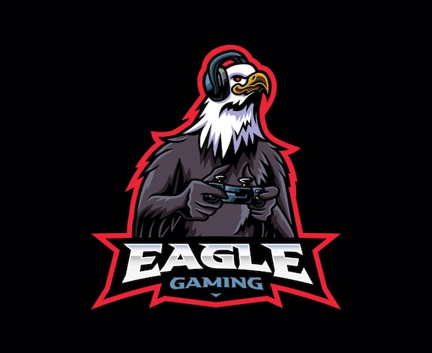 Design de logotipo de mascote de jogador de águia