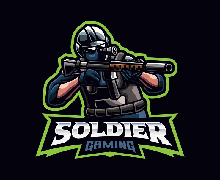 Vetor design de logotipo de mascote de soldado
