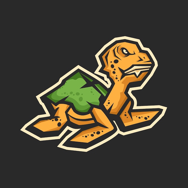 Design de logotipo de mascote de tartaruga