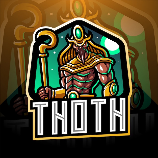 Design de logotipo de mascote de thoth esport