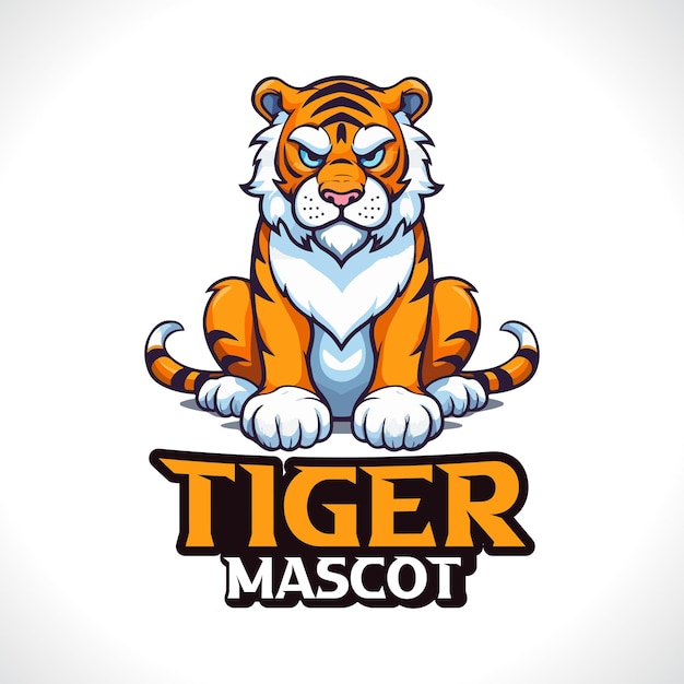 Vetor design de logotipo de mascote de tigre vetor de tigre