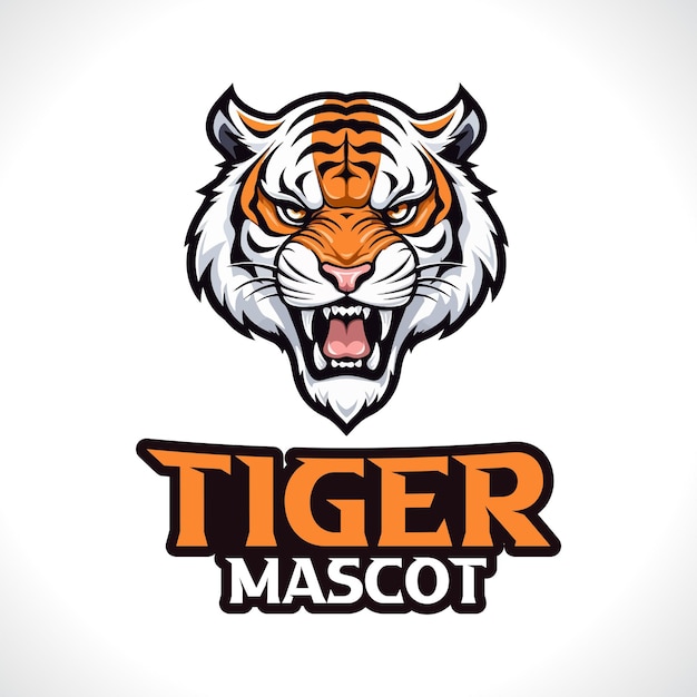 Vetor design de logotipo de mascote de tigre vetor de tigre