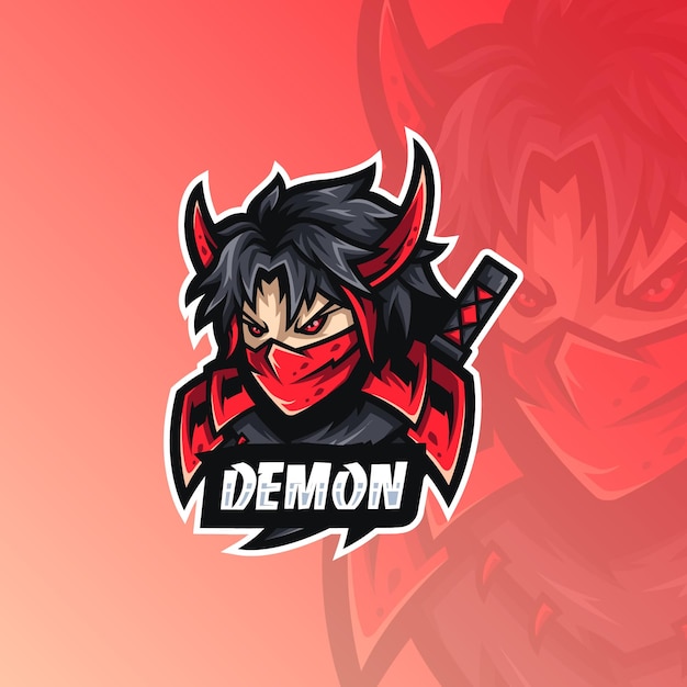 Design de logotipo de mascote do diabo em estilo moderno