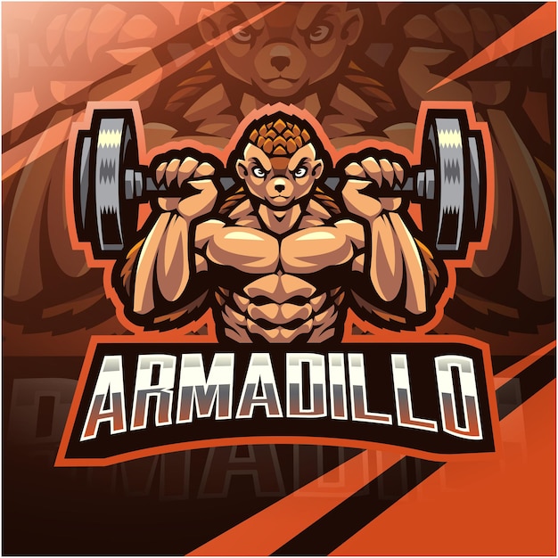 Design de logotipo de mascote esport Armadillo
