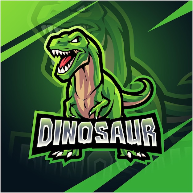 Design de logotipo de mascote esport dinossauro