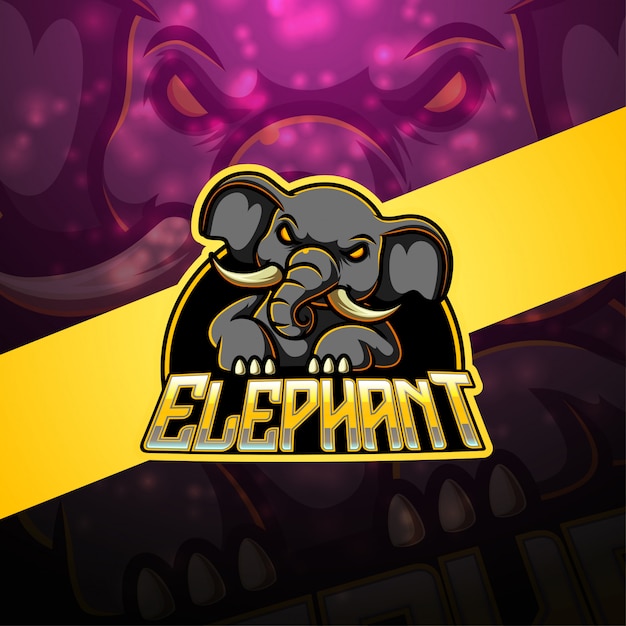 Design de logotipo de mascote esport elefante