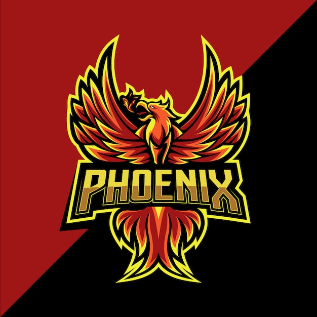 Design de logotipo de mascote esport phoenix