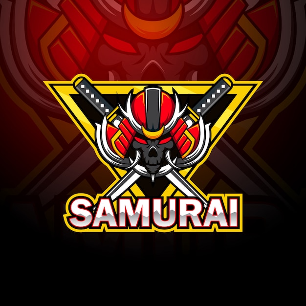 Design de logotipo de mascote esport samurai