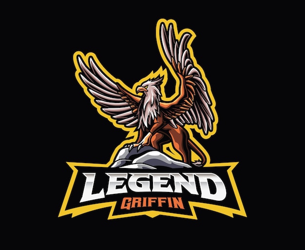 Design de logotipo de mascote griffin