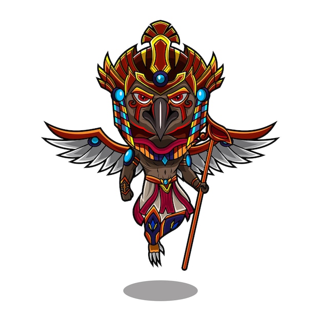 Design de logotipo de mascote horus chibi