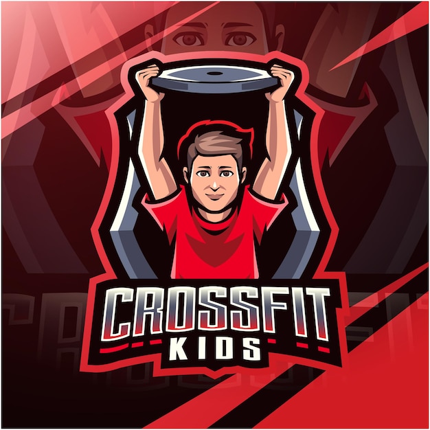 Design de logotipo de mascote infantil crossfit