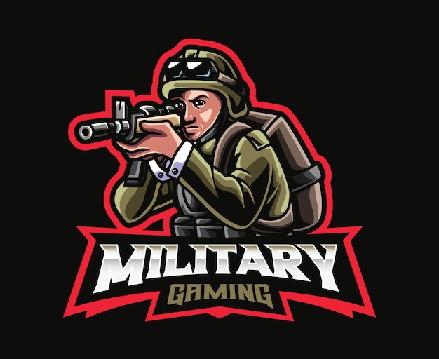 Design de logotipo de mascote militar