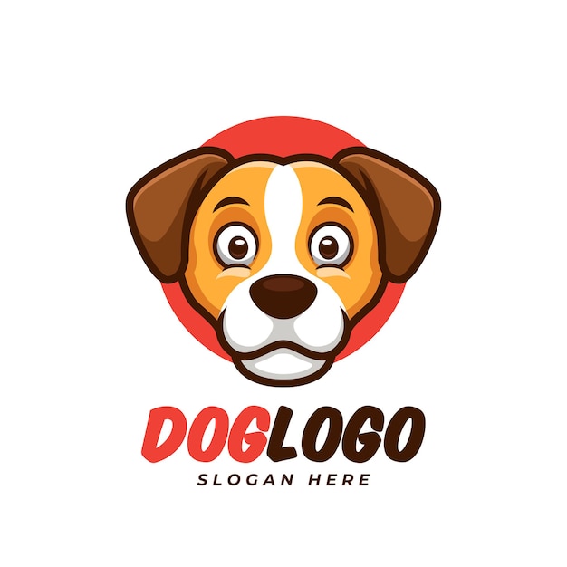 Design de logotipo de mascote para conceito criativo de cachorro