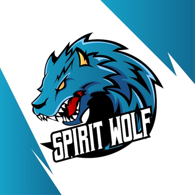 Design de logotipo de mascote wolf esport