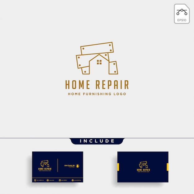 Design de logotipo de mobília com ouro