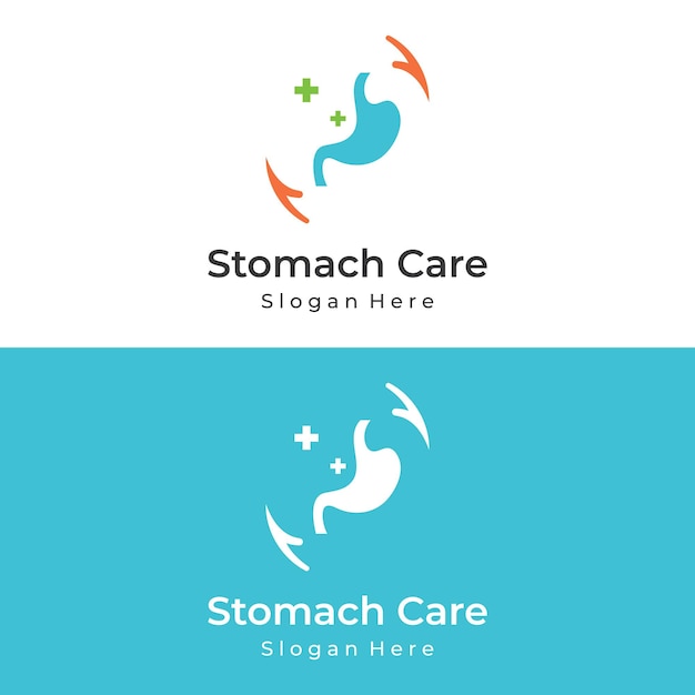 Design de logotipo de modelo de saúde estomacal e cuidados com o estômago sinal de logotipo para negócios médicos e branding