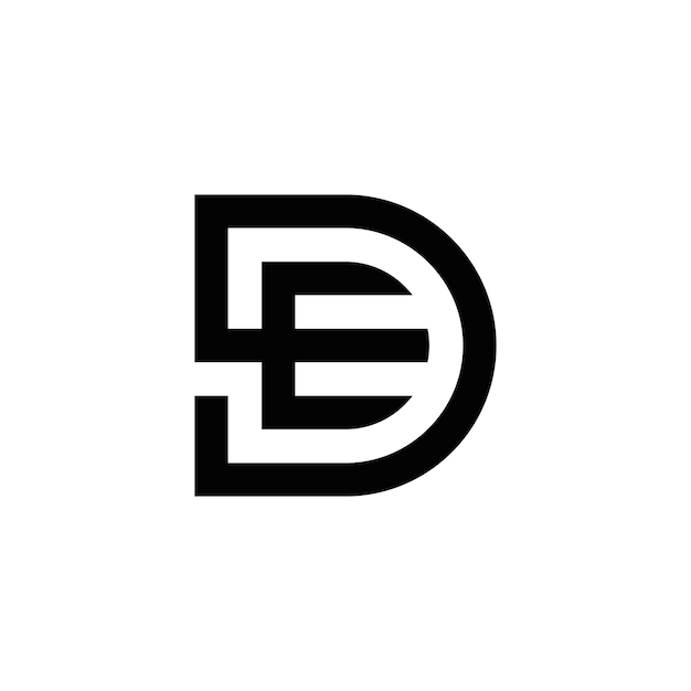 Design de logotipo de monograma de iniciais DE abstrato, ícone para negócios, modelo, simples, elegante