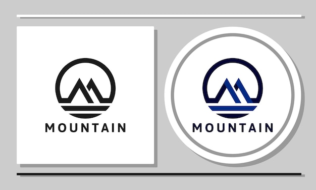 Design de logotipo de montanha da letra m