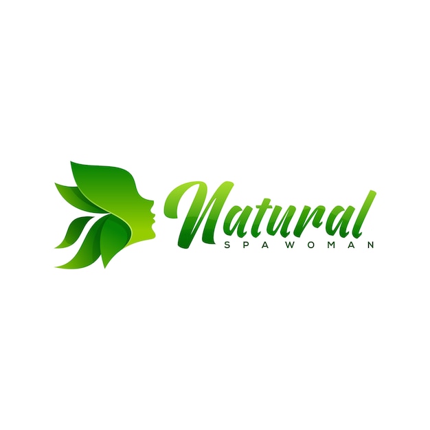 Vetor design de logotipo de mulher spa natural