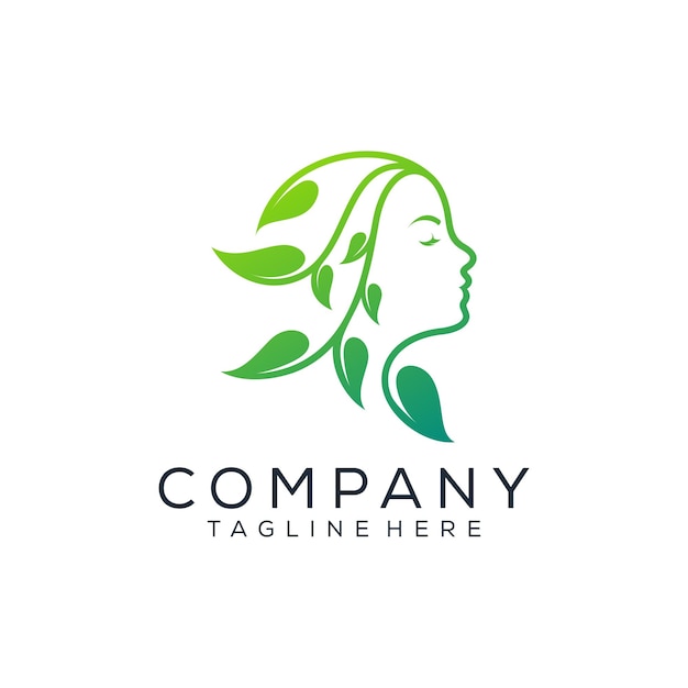 Design de logotipo de mulheres de natureza abstrata