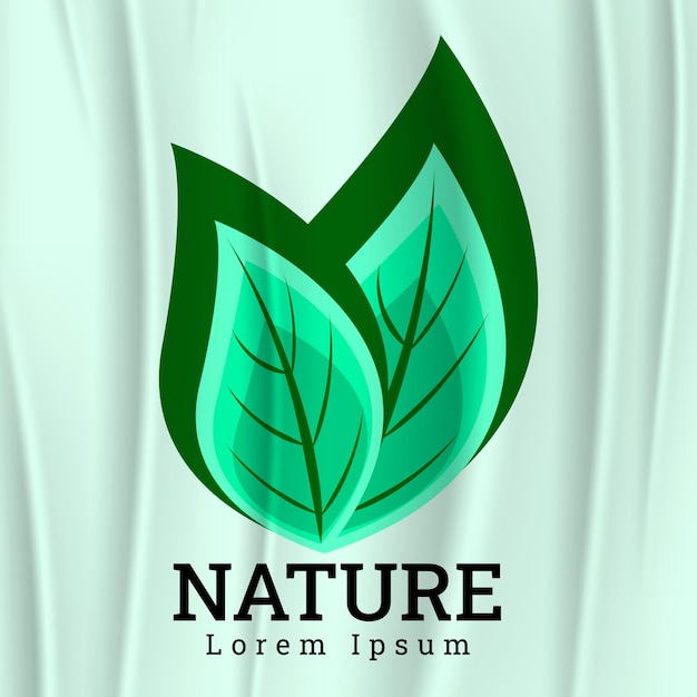 Vetor design de logotipo de natureza de folha simples