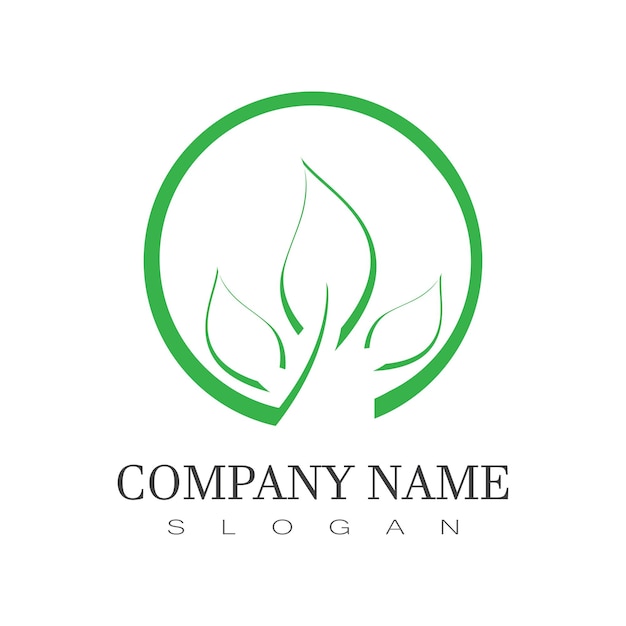 Design de logotipo de natureza de ilustração de folha verde