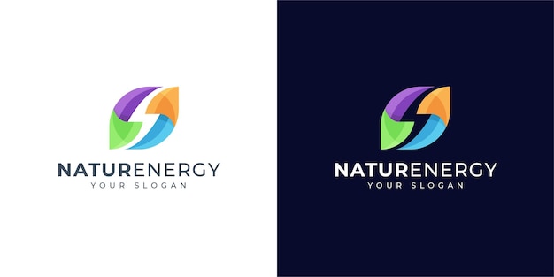 Design de logotipo de natureza e energia