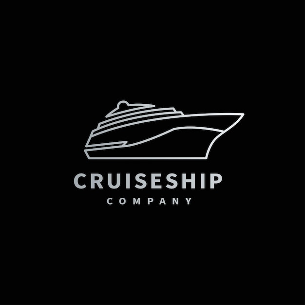 Design de logotipo de navio de cruzeiro estilo iate minimalista para férias no mar 3