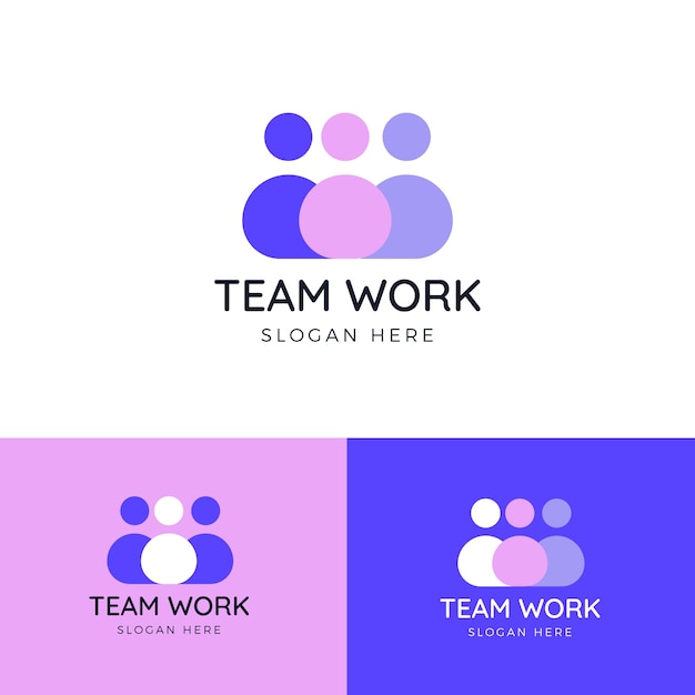 Vetor design de logotipo de negócios de trabalho em equipe