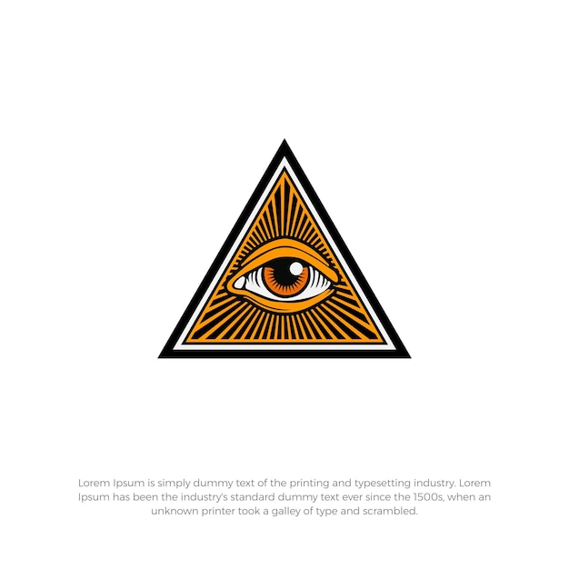 Vetor design de logotipo de negócios de triângulo de olho