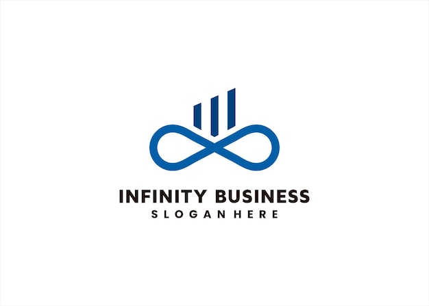 Vetor design de logotipo de negócios infinita contabilidade fiscal finanças construção conceito múltiplo